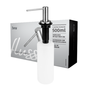 Dispenser Dosador De Sabão Iura Fluss Inox Escovado 500ml